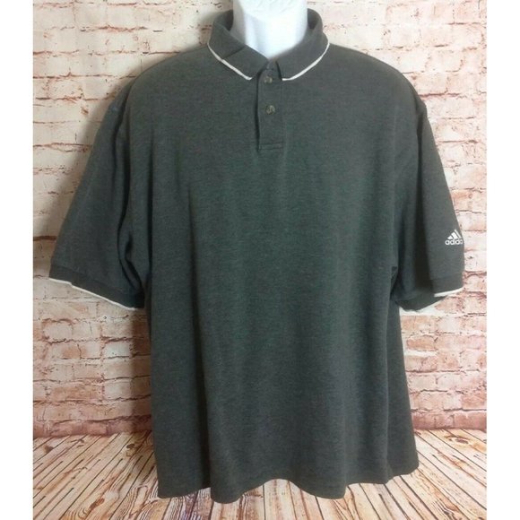 Adidas Climalite Gray Polo Shirt Sz XL - Picture 5 of 6
